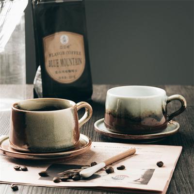 China High quality and low price disposable wholesale custom cup of coffee travel saucer stoneware Japanese style cups for sale