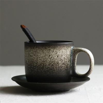 China Guaranteed sale retro ceramic disposable ceramic quality design tea and coffee cup matte creative handmade saucer for sale