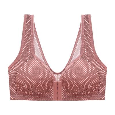 China Front Direct Buckle Adjustable Pump Factory Supply Cotton Printed Women's Underwear Plus Size Bra for sale