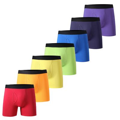 China Plus Size Men's Boxers Underwear 7 Color Rainbow Color Breathable Cotton Elastic Boxers Briefs for sale