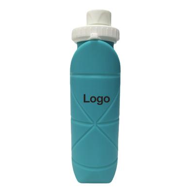 China Silicone Stocked Collapsible Water Bottles For Indoor Sport Sengang 600ml Outdoor Camping Rise Water Bottle for sale