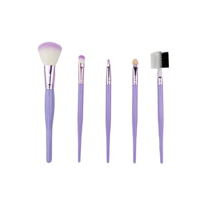 China Angular Blush Wholesale Premium Vegan Cosmetic Brushes Kit High Quality 5pcs Travel Makeup Set Brush With Stand for sale