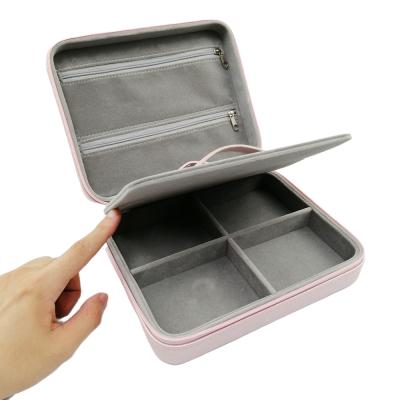 China Double Layer Travel Jewelry Packaging Box Mini Jewelry Storage Organizer Small Jewelry Box Jewelry Box For Women Girls for sale