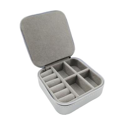 China Portable Travel Mini Jewelry Box Jewelry Storage Ring Organizer Case Storage Jewlry Gift Packing Box Leather Women Girls for sale