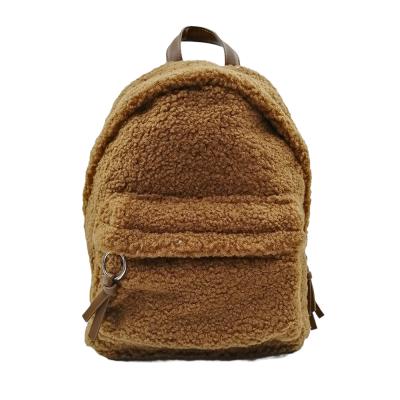 China High Quality Cute Mini Backpacks For Women Girls Kids Winter Faux Shearling Furry Plush Purse Backpack for sale