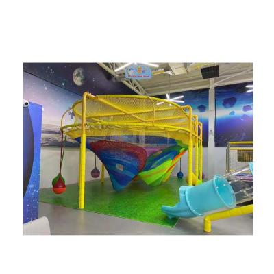 China Colorful Netting Tunnel Climbing Devils Nylon Rope Playground Soft Rope Game For Kids Swing for sale