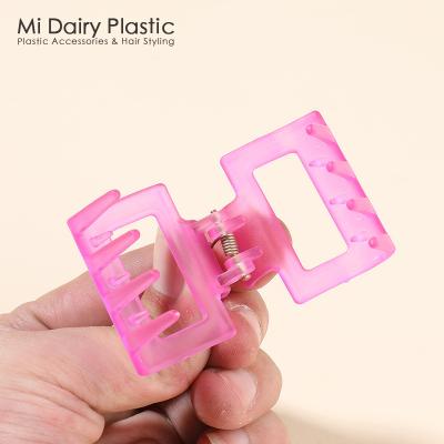 China Hair decorations SLFZ0035 OEM ODM Factory Direct Sale PC PS ABS Plastic Small Square Hair Clips for Women Girls Accessories for sale