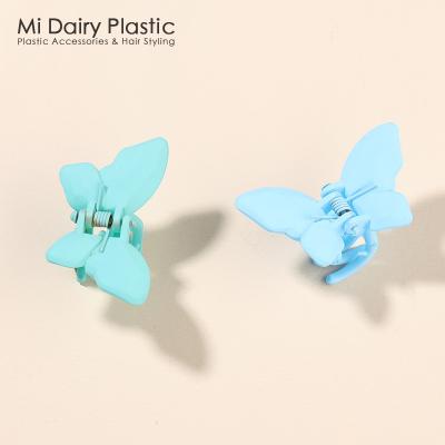 China Hair decorations SLFZ0039 Custom Logo Factory WholeSale PC PS ABS Elegant Blue Butterfly Plastic Hair Claw Clips for Women Girls Decorations for sale