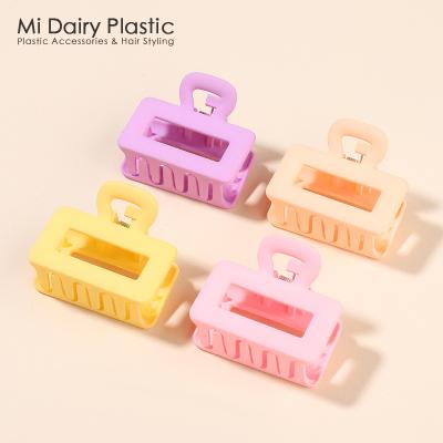 China Hair decorations SLFZ0036 Custom Logo Factory Direct Sale PC PS ABS Plastic Candy Colors Small Square Hair Clips for Women Girls Decorations for sale