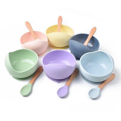 China Minimalist Baby Suction Cup Bowl Integrated Food Supplement Silicone Feeding Non-Slip Bowl for sale