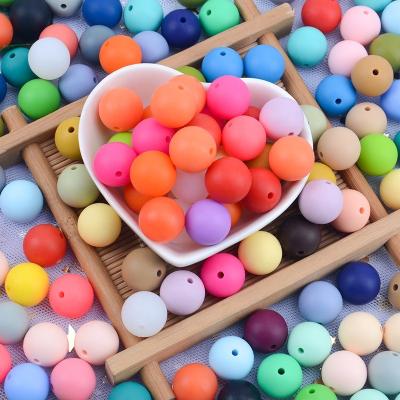 China Baby Toy 9mm 12mm 15mm 19mm Bpa Food Grade Jewelry Baby Teether Soft Bead Mixed Free Chew Round Silicone Beads for sale