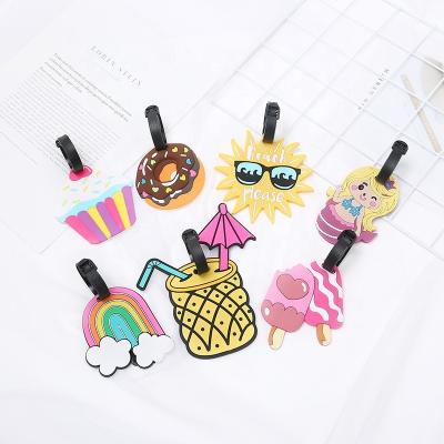 China 2022 WholesaleCustom 10*6cm Cute Cartoon Animal Plastic Logo PVC Travel Luggage Tag for sale