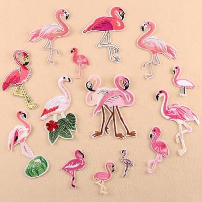 China Wholesale Custom 3D Logo Iron On Flamingo Embroidery Patch for sale