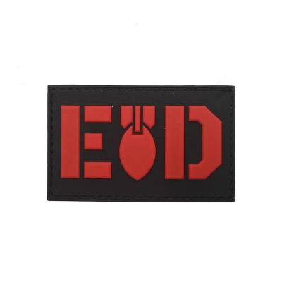 China Custom Tactical 3D Waterproof And Disposable EOD PVC Patch With Hook And Loop for sale