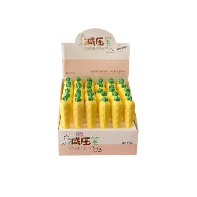 China Normal Funny Soft Toy 0.5mm Sponge Pineapple And Cactus Decompression Gel Pen for sale