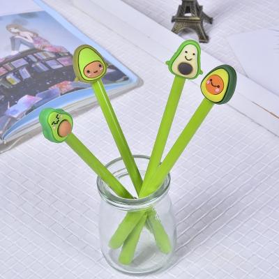 China Wholesale Normal Cute Cartoon 0.5mm Avocado Smooth Writing Soft Gel Pen for sale