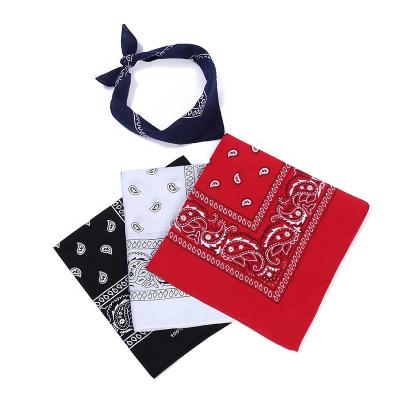 China Popular Wholesale Hot Selling Customized Logo Silk Printed Cotton Paisley Bandana 100% Customized Scarf for sale