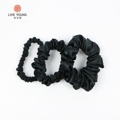 China 2020 Fashion New Arrival Luxury Pure Silk 22mm Pure Silk Hair Scrunchies For Girl for sale