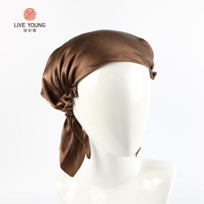 China Wholesale Fashion 19mm Pure Silk Sleep Hood Sleep Cap OEKO-TEX100 Prevent Hair From Getting Messy for sale