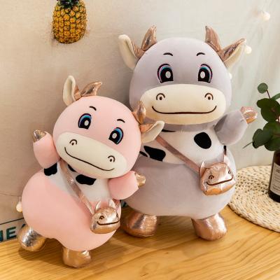 China Cute Cow Doll New Year's Eve Calf Plush Dolls Creative Plush Toys Ox Mascot Women Large Sits Wholesale for sale