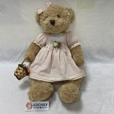 China Pastoral Style Teddy Bear Doll Dress Teddy Bear Plush Doll Girl Gift for sale