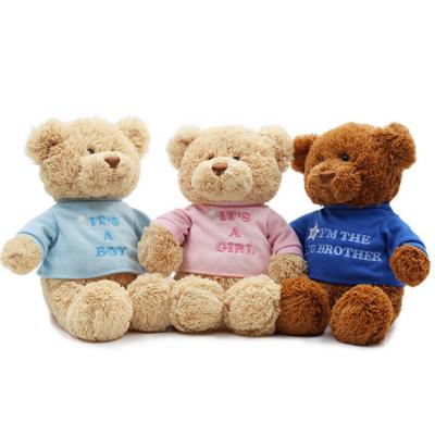 China Custom Teddy Bear Sweaters Yellow Color Knitted 20cm Plush Teddy Bears for sale