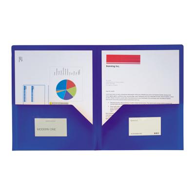 China Custom Plastic PP Logo A4 PP Document Folder Presentation Laminate 2 Pocket Folder for sale