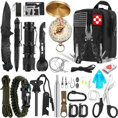 China Outdoor Camping Increasing Emergency Displacement Survival Kit 32 in 1 Pack Professional Tool Survival Tactical Consumables Gear Outdoor First Aid Equipment for sale