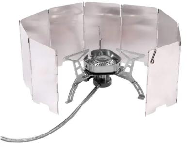 China 10 Dish Camp Stove Windshield Aluminum Folding Portable Windscreen, Cooker Stove Wind Screen 32.7