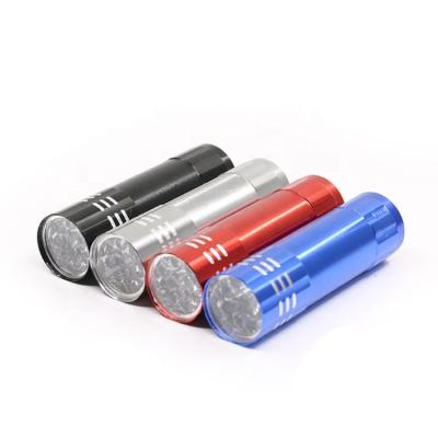 China Promotion 9 LED Aluminum Super Bright Large Flashlight UV Light Mini Portable Pocket Hand Torch Emergency for sale