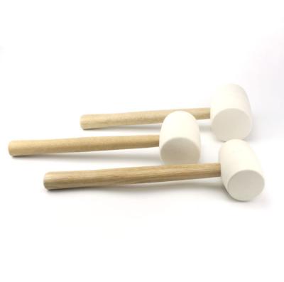 China White Rubber Wood /Rubber Mallet , Heavy Duty Rubber Head Hammer With Wooden Handle for sale