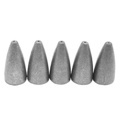 China Durable 1-6G bullet shaped with a center hole angling sinkers to lead weights for sale