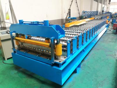 China Galvanized Corrugated Roofing Roll Forming Machine / Feeding Width 1219mm for sale