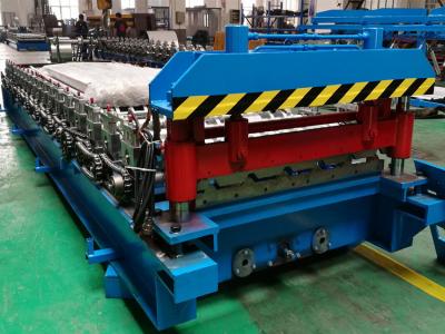 China PLC Control Trapezoidal Roofing Sheet Roll Forming Machine With Auto Stacker for sale