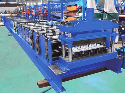 China 760 Cover Width Galvanized Dovetail Floor Decking Sheet Roll Forming Machine for sale