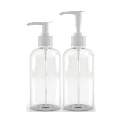 China Custom Eco-friendly Round Hand Sanitizer Body Lotion 8oz 250ml Personal Skincare Package Hair Conditioner Packaging Empty Plastic Pump Bottle for sale