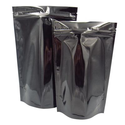 China Moisture proof plastic matte black doypack fabric packaging bag stand up for sale