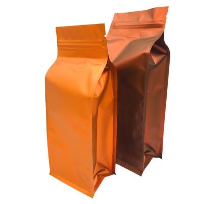 China Custom 250g Moisture Proof Printed Flat Bottom Coffee Packaging Bag With Zipper for sale