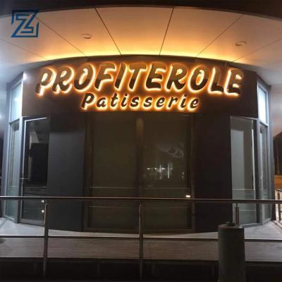 China Decorative 3d Buildings Hotel Door Front Illuminated Signage Led Wall Logo Signboard for sale