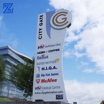 China Factory Customization Popular Aluminum Sign Advertising Led Outdoor Signage Brackets And Pylons for sale