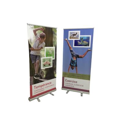 China Portable and Easily Fixed Economical Portable Aluminum Frame PVC/Vinyl/Fabric Advertising Roll Up Rack for sale