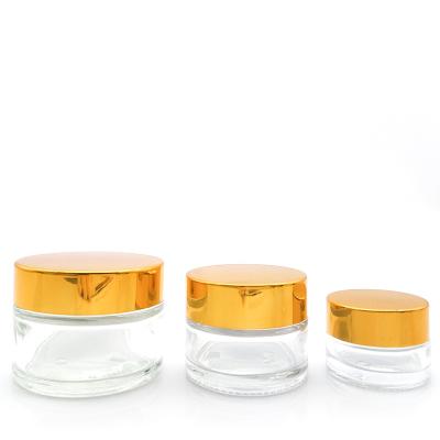 China Wholesale Grade Stocked Cosmetic Packaging 10g 20g 50g Clear Amber Wide Mouth Skin Care Cream Jar With Natural Bamboo Lid for sale