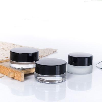 China New Designed Custom Stocked Frosted Round And Square Eye Cream Glass Jar And Lid for sale