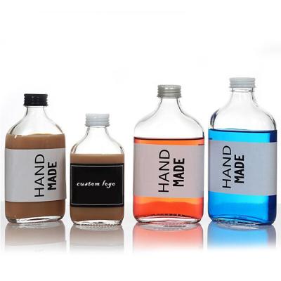 China Square Type Personal Care Brew Coffee Glass Bottle Beverage Milk Tea Juice Glass Cold Bottle With Screw Lid for sale