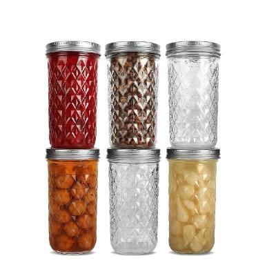 China Transparent 300ml Food Round Shaped Glass Jars With Metal Lids For Sale for sale