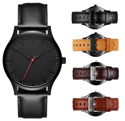 China 2020 Hot Selling Waterproof Simple Belt Men's Quartz Watches Business Casual Dress Leather Watches for sale