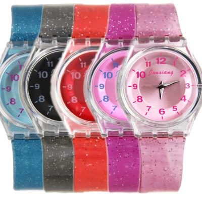 China Jelly Watches Lovely Colorful For Kids Birthday Gift Student Young Girl Starry Sky Face Transparent Plastic Wrist Watch for sale