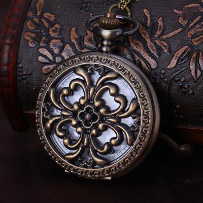 China Wholesale Antique Hot Selling Parents Pocket Watch Retro Vintage Pocket Gift Cool Pendant Clock Golden Casual Pocket Watch for sale