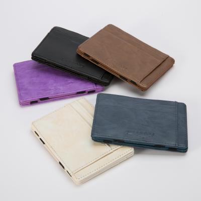 China Credit Card Magic Leather Holder Clip Money Wallets Fashion PU Wallets Magic Wallet for sale