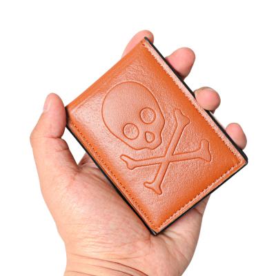 China Waterproof Custom PU Leather Vintage Credit Card Holder Money Clip for sale